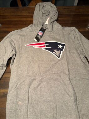 Men's Gray New England Patriots Full-Zip Hoodie Sweatshirt